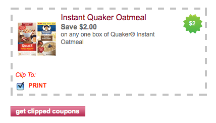 quaker oatmeal coupon