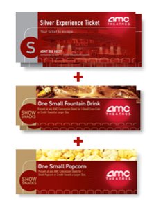  Movie on 38 50 Amc Movie Theater Package   2 Tickets  2 Popcorn  2 Drinks For
