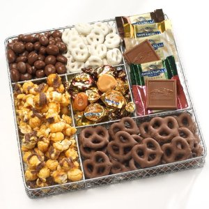  Gift Baskets on Gift Basket Is Filled With An Assortment Of Gourmet Snacks