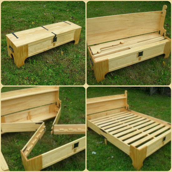 how to make a diy bench that folds into a bed (perfect space and