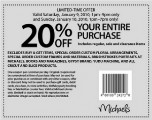 Michael's craft store coupon discounts sales deals