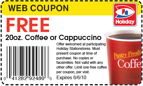 holiday station stores free coupon
