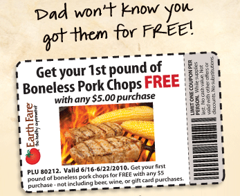 earthfare pork chops free coupon