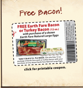 free bacon from earth fare