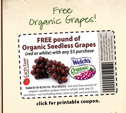 organic grapes earth fare