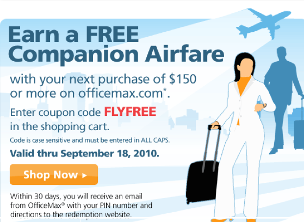 office max companion airline ticket