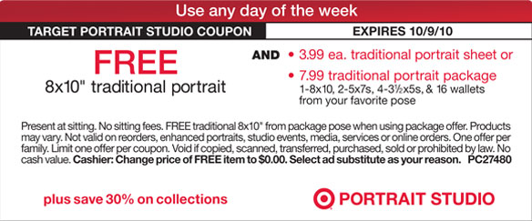 target portrait studio discounts and coupons