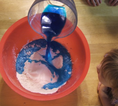 play dough blue water 