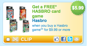 free hasbro card game coupon