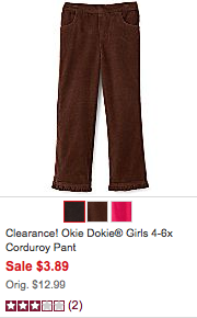 girls courdroy pants