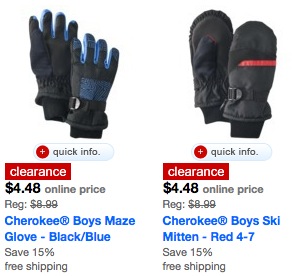 target ski gloves