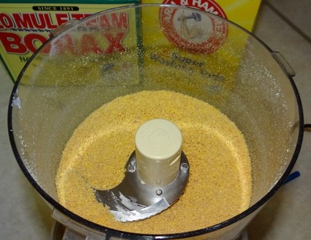 laundry detergent in food processor