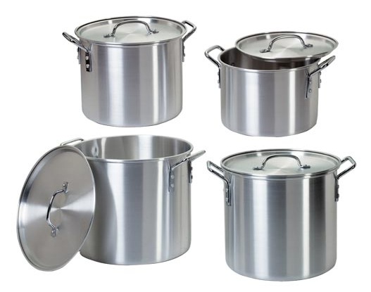 large aluminum stock pots