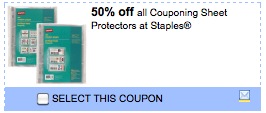 staples couponing sheet protectors coupon