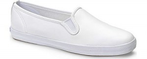 Keds Women White Leather Slip On Shoe