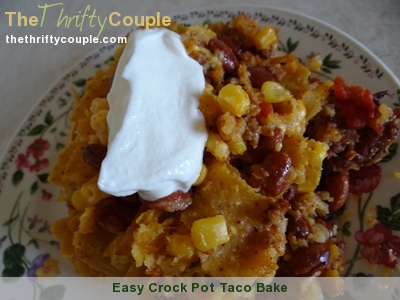 Easy Crock Pot Taco Bake Recipe