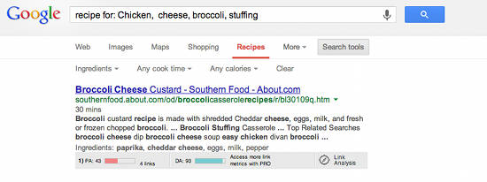 google-recipe-results