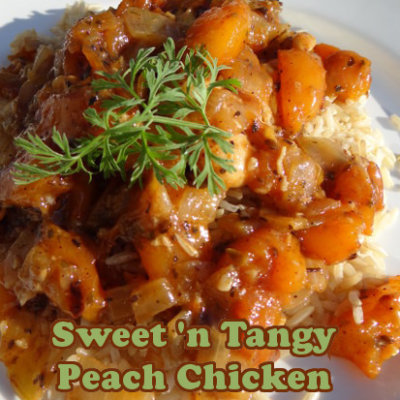 Sweet N Tangy Peach Chicken Recipe (Inspired by Rachael Ray)