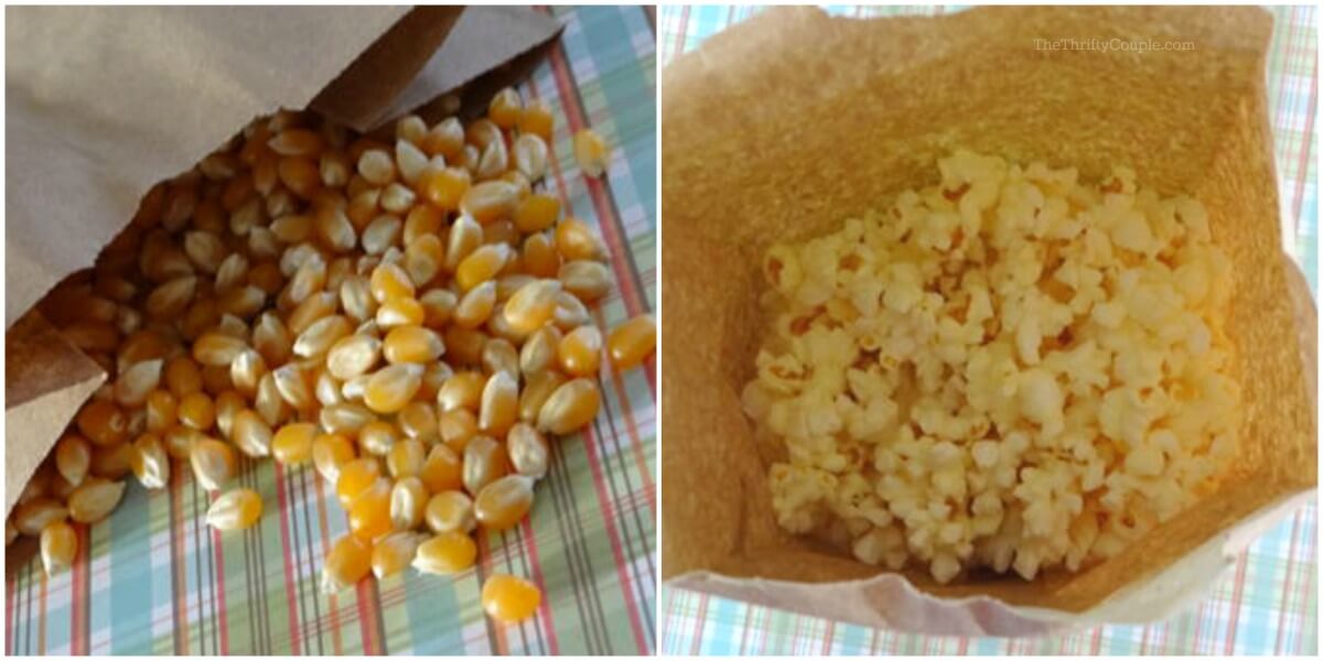How To Make Homemade Microwave Popcorn In A Brown Bag - The Thrifty Couple