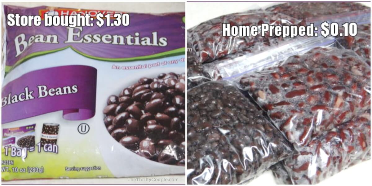 cost comparison of diy freeze black beans