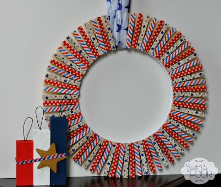 10 - Just Us Four - July 4th Washi Tape Wreath