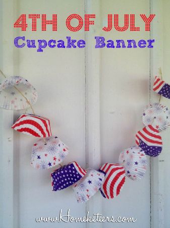 17 - Homeketeers - July 4th Cupcake LIner Banner