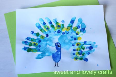 18 - Sweet and Lovely Crafts - Handprint Peacock