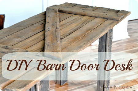 08 - Cleverly Inspired - DIY Barn Door Desk-sm