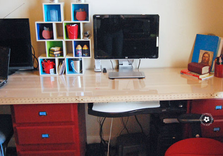 11 - One Creative Mommy - Cabinets to Computer Desk-sm
