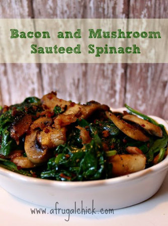 bacon and mushroom sauteed spinach-sm