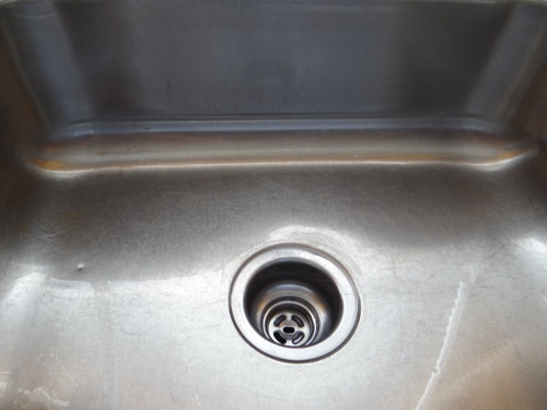 stainless steel sink cleaning after step 1
