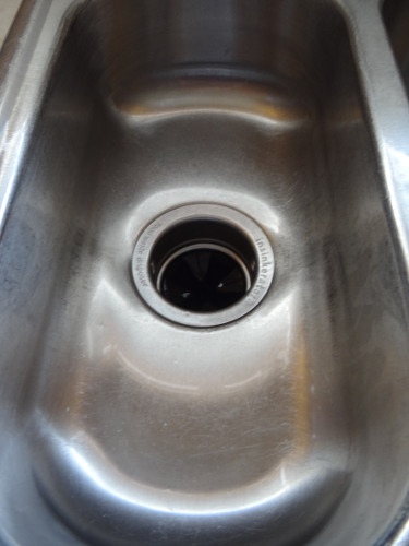 stainless steel sink small after cleaning step 1