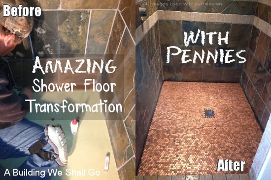 amazing-shower-floor-transformation-with-pennies