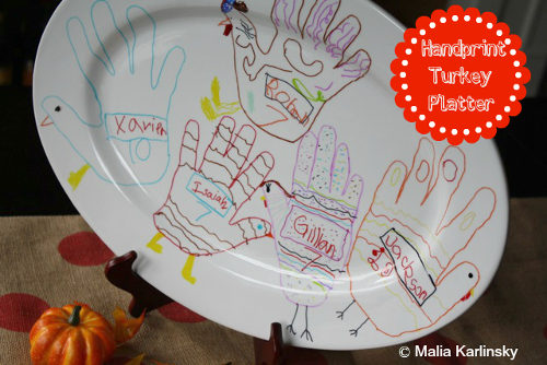 17 - Yesterday on Tuesday - Handprint Turkey Platter-sm