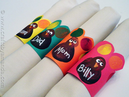 18 - Crafts by Amanda - Fingerprint Turkey Napkin Ring-sm
