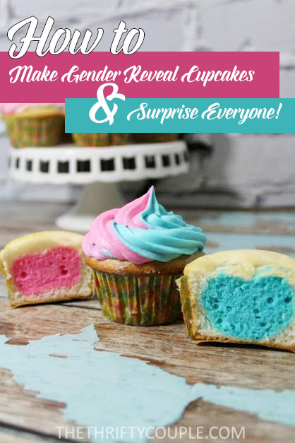 How To Make Diy Gender Reveal Cupcakes And Surprise Everyone The Thrifty Couple
