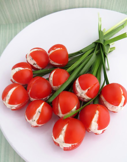 Cream Cheese Stuffed Cherry Tomato Tulips Recipe (Fun, Festive, Easy ...