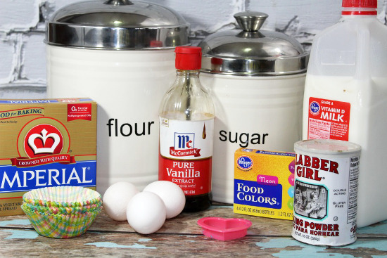 ingredients-to-make-diy-gender-reveal-cupcakes