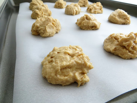 raw-caramel-cookies-on-pan-to-bake-recipe