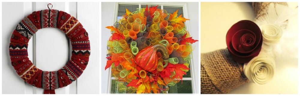 Fall wreath collage for best DIY fall wreaths