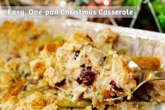 finished-christmas-casserole-in-pan-spoon-recipe