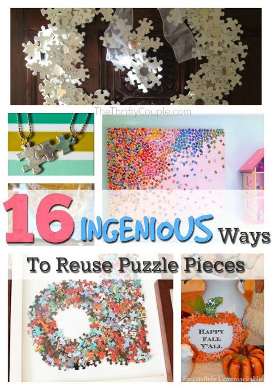 16 Ingenious Ways To Reuse Puzzle Pieces Don T Throw Them Away The Thrifty Couple