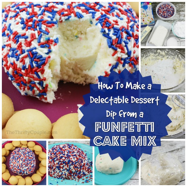 No Bake Dessert Cookie Dip with Funfetti Cake Mix