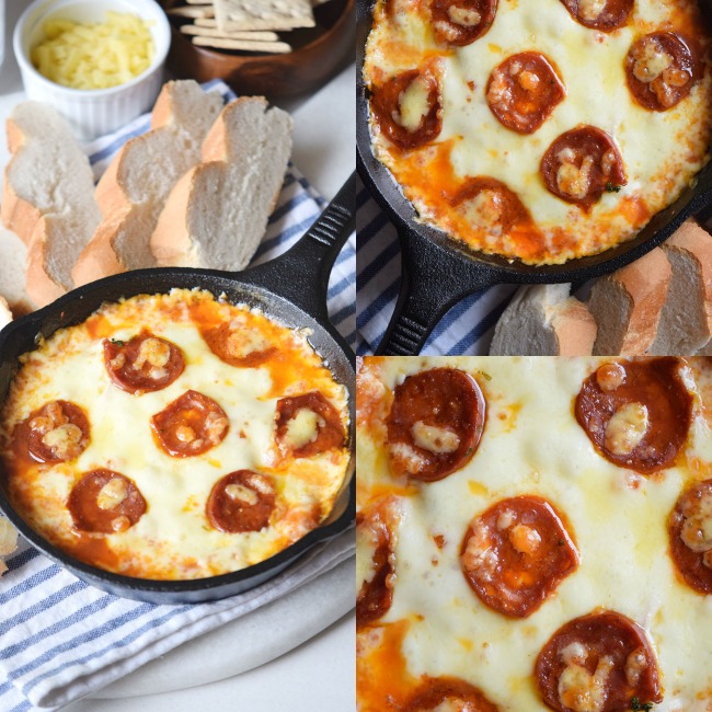 pepperoni-pizza-dip-cast-iron-collage