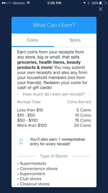 Another one of the shopping rebate apps - Receipt Hog example