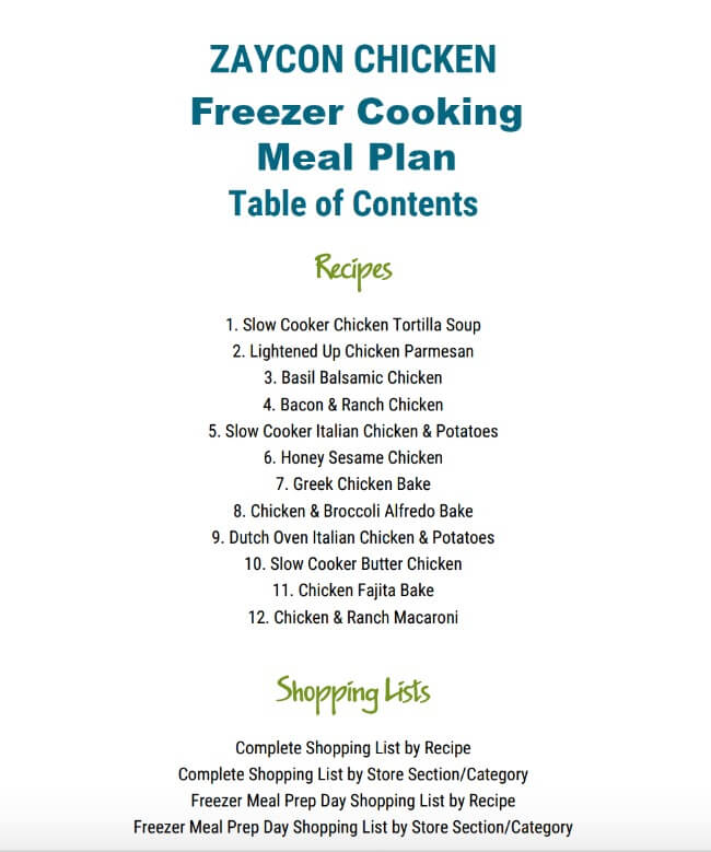 Zaycon Chicken Freezer Cooking Day Meal Plan