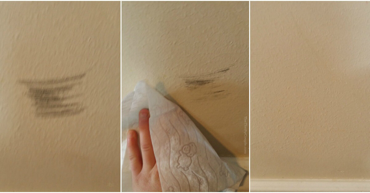 Use Baby Wipes To Remove Marks On The Wall Without Damage Thrifty Couple - How To Scuff Marks Off Walls