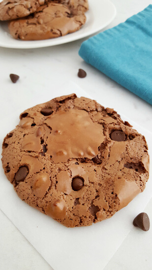Flourless double chocolate chip cookies