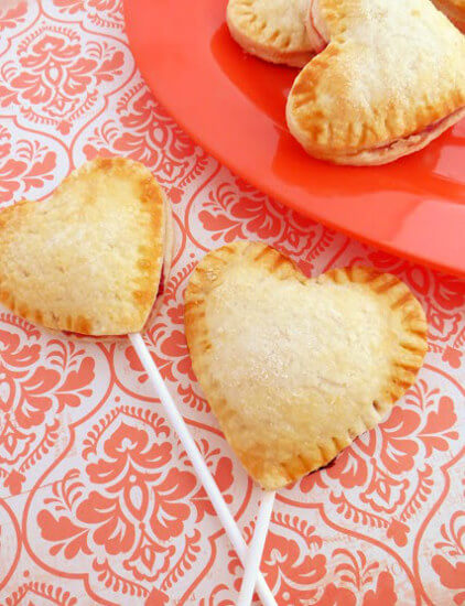 heart shaped pie pops