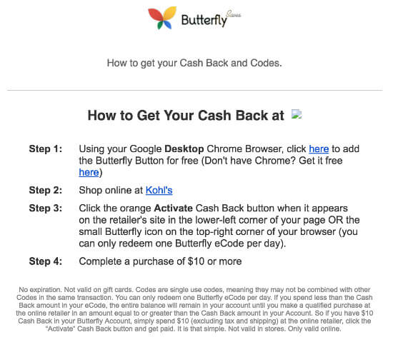 Butterfly Saves Discount eVouchers